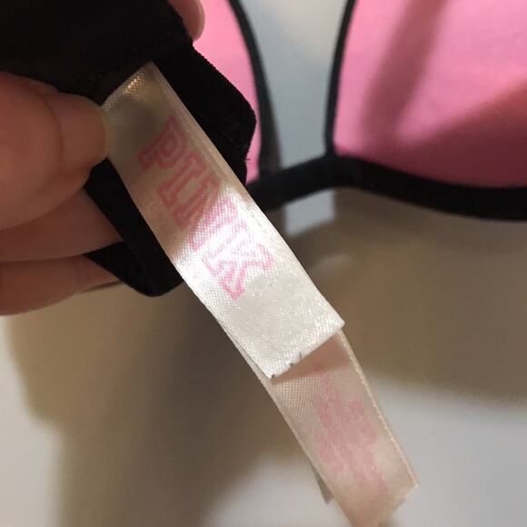 Wear Everywhere Super Push-Up Bra by Victoria's Secret PINK 32 C Black - Picture 5 of 6